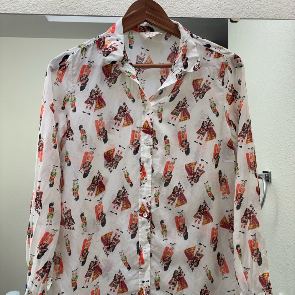 Sezane Scottish print blouse- size 36, worn once